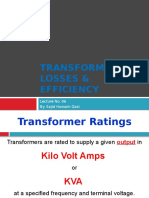 Transformer Losses & Efficiency: Lecture No. 06 By. Sajid Hussain Qazi