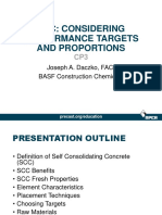 SCC: Considering Performance Targets and Proportions: Joseph A. Daczko, FACI BASF Construction Chemicals