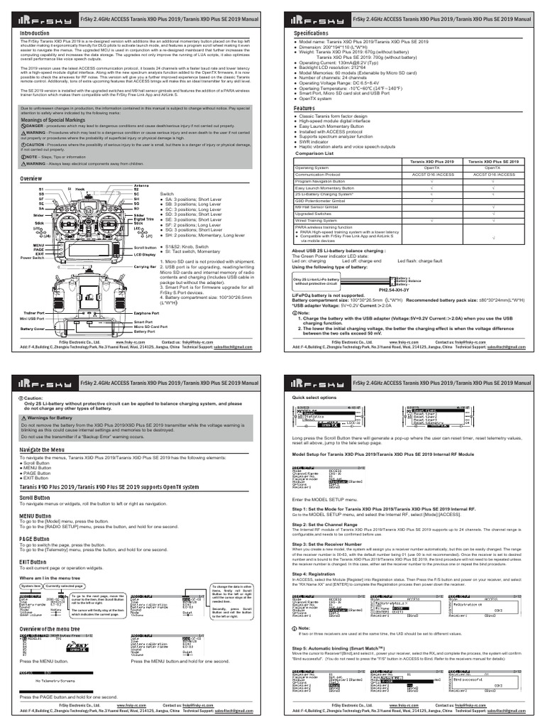 X9D Plus  X9D Plus SE  Manual   PDF   Menu Computing   Usb
