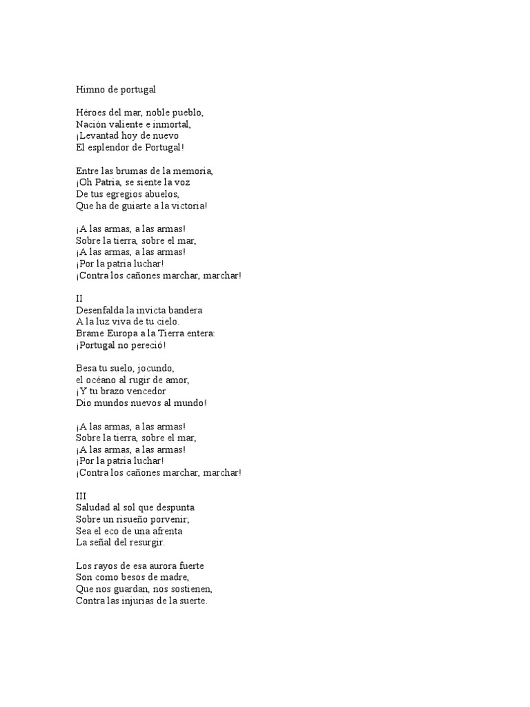 ¿Qué Dice La Letra Del Himno De Portugal? – WMPVD