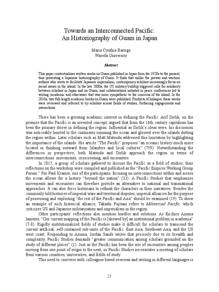 Towards An Interconnected Pacific Guam Empire Of Japan