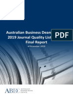 Abdc 2019 Journal Quality List Review Report 6 December 2019 - 2 PDF