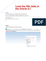 How To Load The PBL Data in Oracle U.I