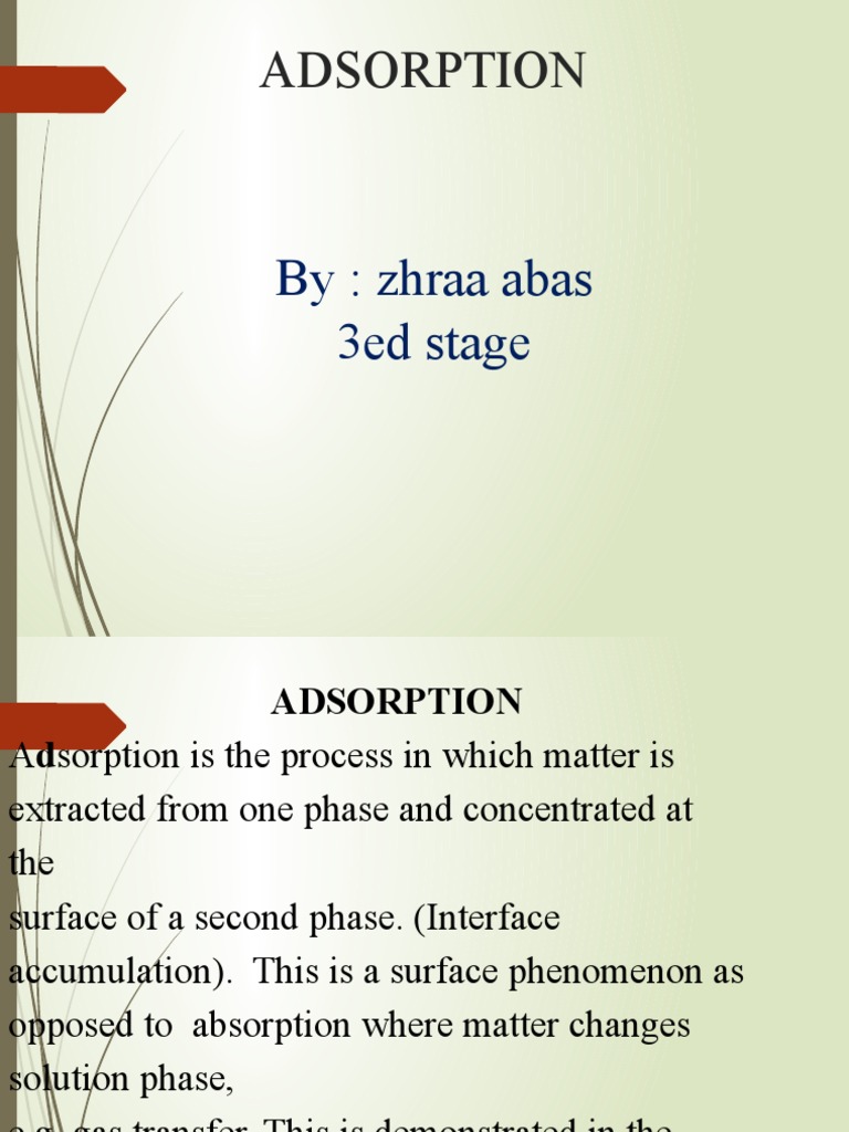 Adsorbtion | PDF | Adsorption | Absorption (Chemistry)