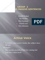 Group 2 Active and Passive Sentences: Abdul Wahid Ika Wulan Mia Kurniaty Nurul Aeni Siti Rukmana