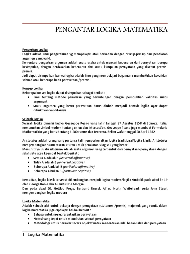 Modul Logika Matematika | PDF | Kajian Bahasa Asing | Metode & Bahan Ajar