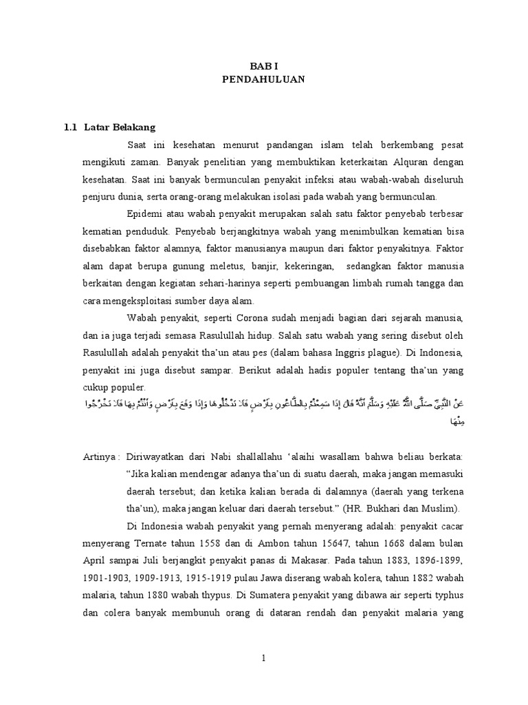 Pemahaman Penyakit Tha'un dalam Islam | PDF