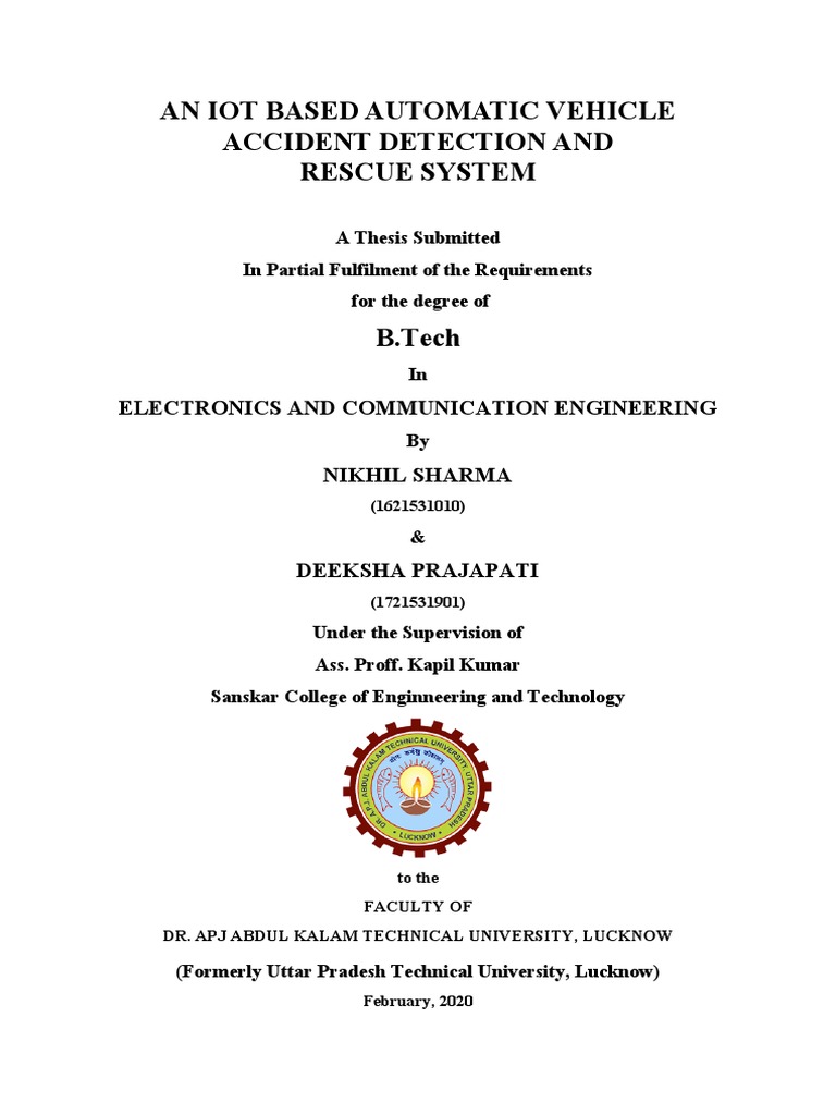 An Iot Based Automatic Vehicle Accident Detection and Rescue System ...