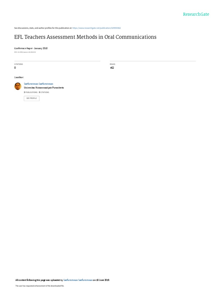 Assessment Methods in Oral Communication | PDF | Educational Assessment ...