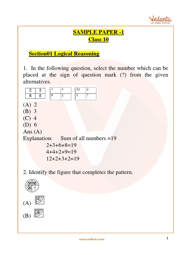 Nso Science Olympiad Sample Question Paper 1 Class 10 | PDF | Computer ...