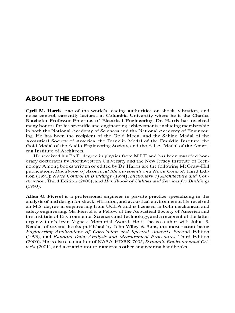 Editors of Shock and Vibration Handbook | PDF | Science And Technology ...