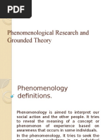 Phenomenological and Grounded Theory