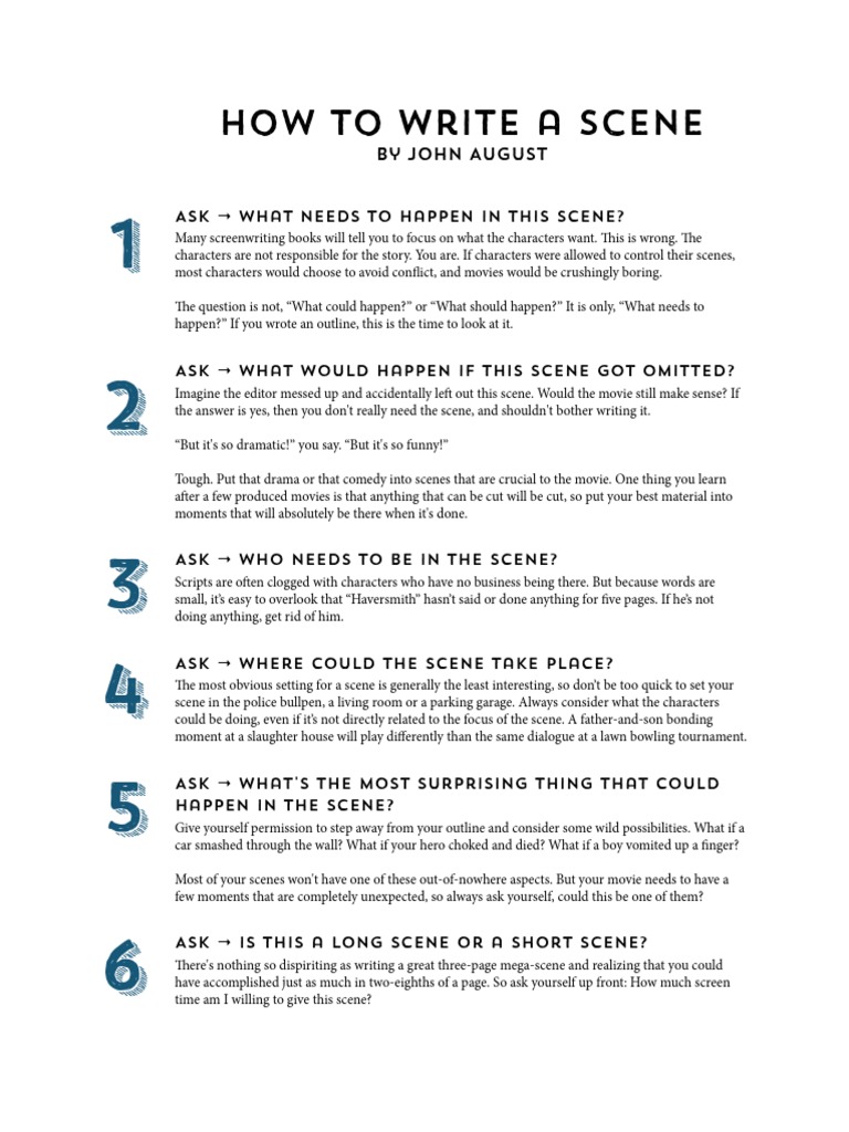 How To Write A Scene PDF | PDF | Leisure