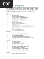 Sample IELTS Speaking Topics