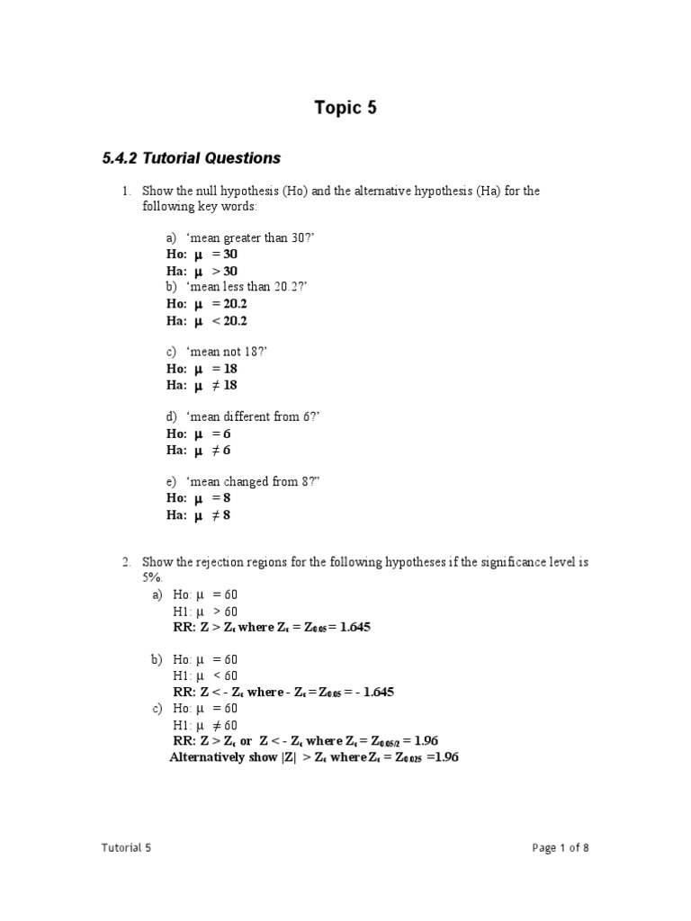 Statistical Inference Hypothesis Testing | PDF | Statistical Inference ...