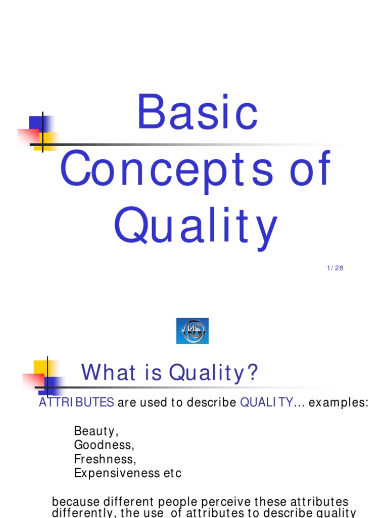 Basic Concepts of Quality PDF | PDF | Iso 9000 | Quality Assurance