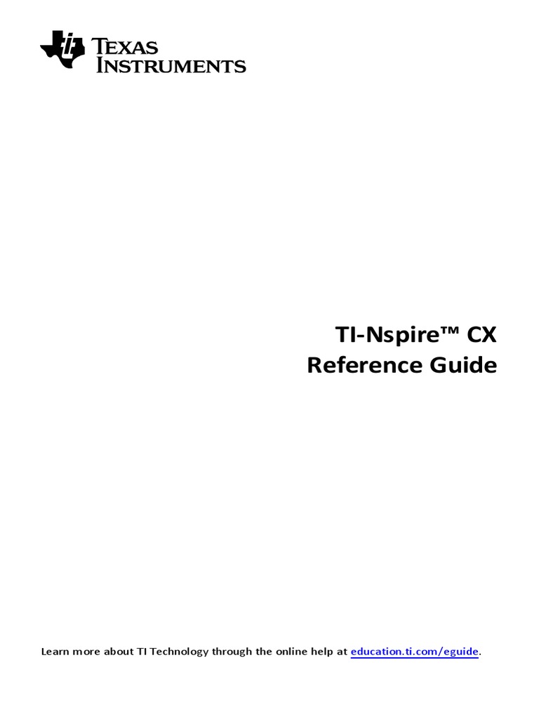TINspire ReferenceGuide EN PDF PDF Chi Squared Distribution