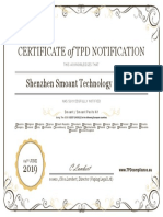 Certificate of TPD Notification: Shenzhen Smoant Technology Co., LTD