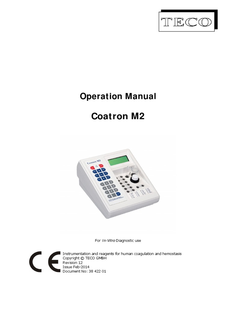 Coatron M2 01 - 16 PDF | PDF | Coagulation | Menu (Computing)