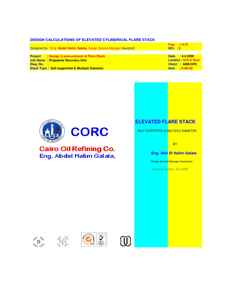 Elevated Cylindrical Flare Stack Design | PDF | Screw | Buckling