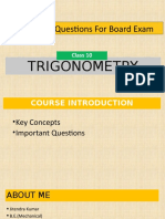 Important Questions For Board Exam: Trigonometry