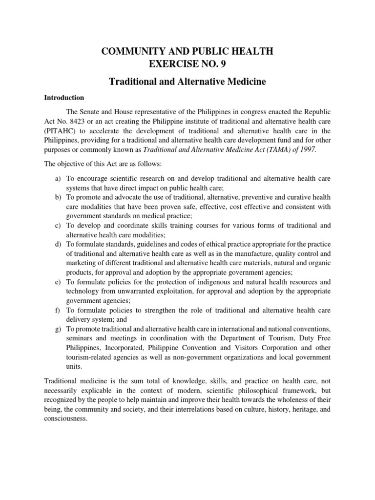 Philippine Traditional Medicine Act | PDF | Alternative Medicine ...