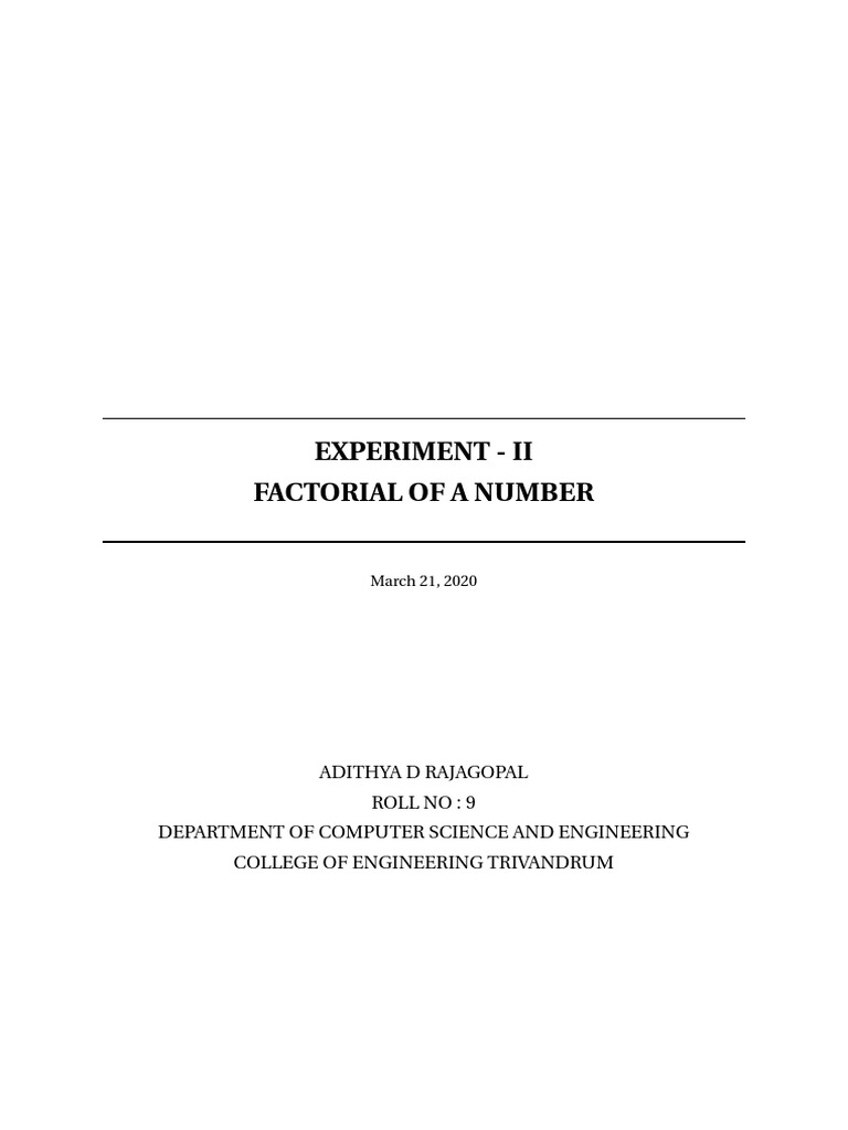 Assembly Program for Factorial Calculation | PDF