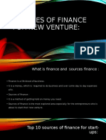 Sources of Finance For New Venture