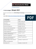 Feestdagen 2021 Belgie - Exacte datums op kalender