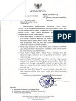 Surat Larangan Warga Kota Malang Bekerja Di Zona Merah PDF