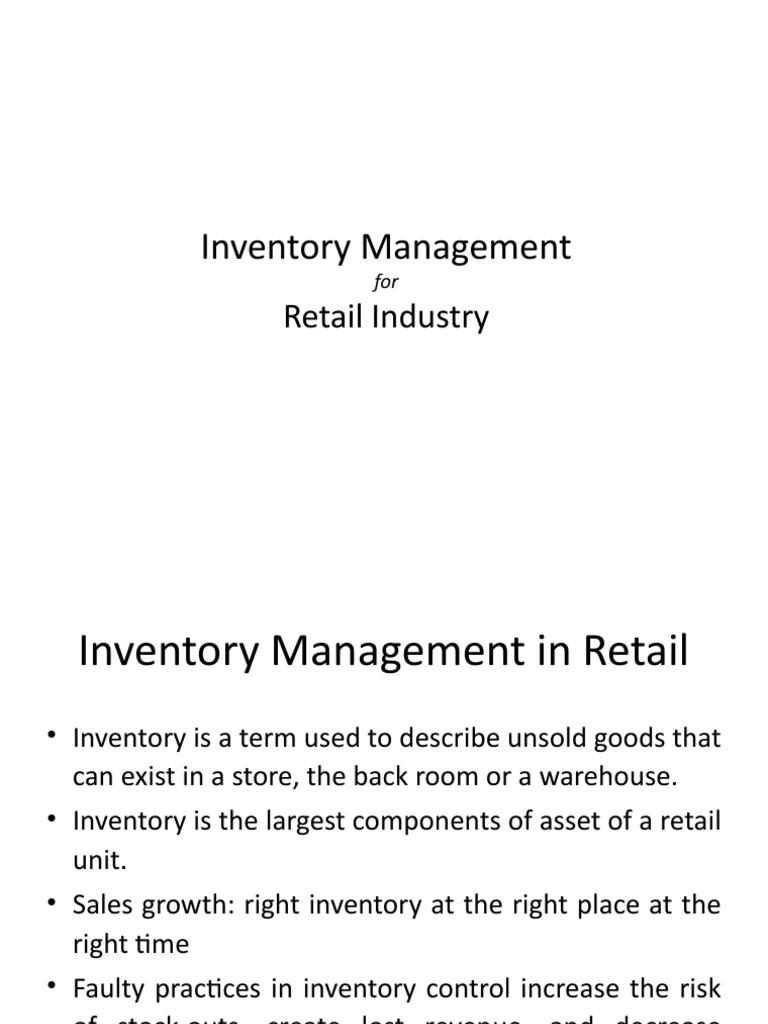 Retail Inventory Management Strategies | PDF | Inventory | Retail