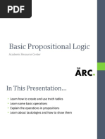 Basic Propositional Logic: Academic Resource Center