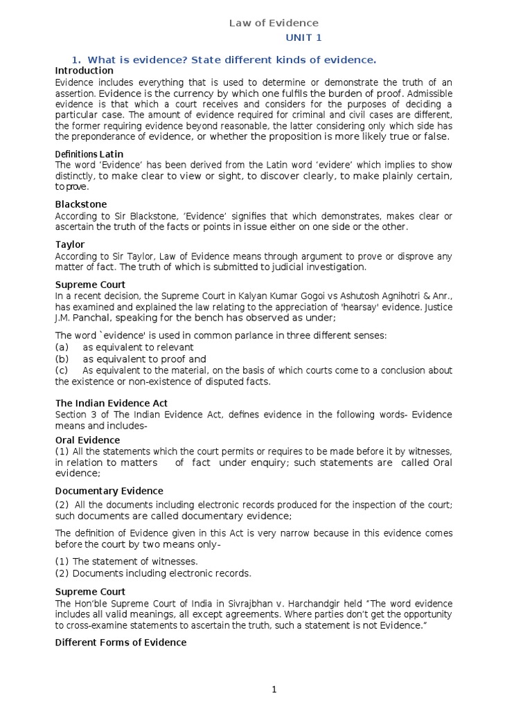 Understanding Types of Evidence in Law | PDF | Confession (Law ...