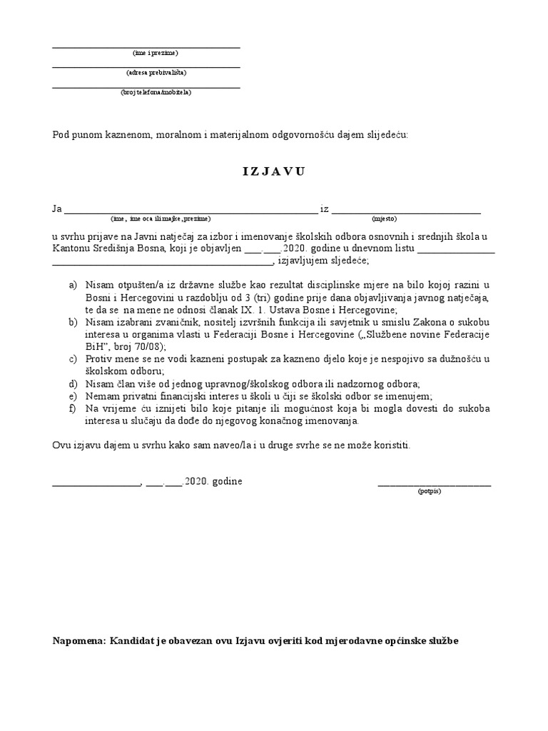 3 - Izjava | PDF