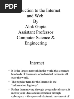 Introduction To The Internet and Web by Alok Gupta Assistant Professor Computer Science & Engineering