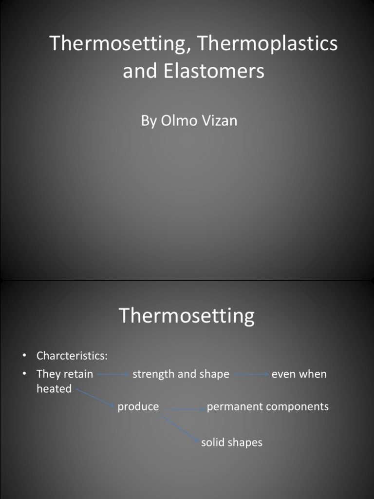 Thermosetting, Thermoplastics and Elastomers by Olmo Vizan PDF