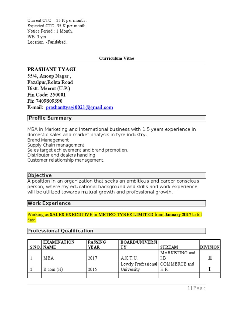 Prashant Tyagi 55/4, Anoop Nagar, Fazalpur, Rohta Road Distt. Meerut