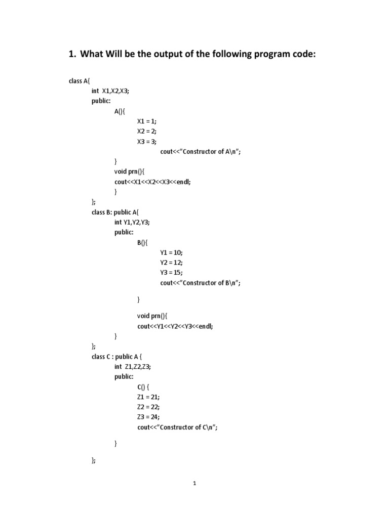 What Will Be The Output of The Following Program Code | PDF ...
