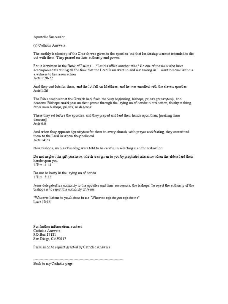 Apostolic Succession