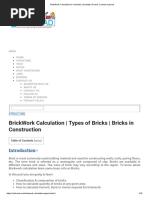 BrickWork Calculation & Calculator - Quantity of Sand, Cement Required PDF