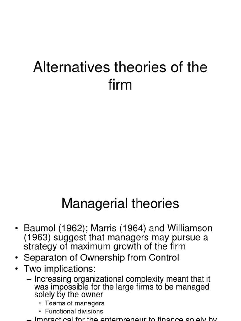 Managerial Theories of Firm Behavior | PDF | Profit (Economics ...