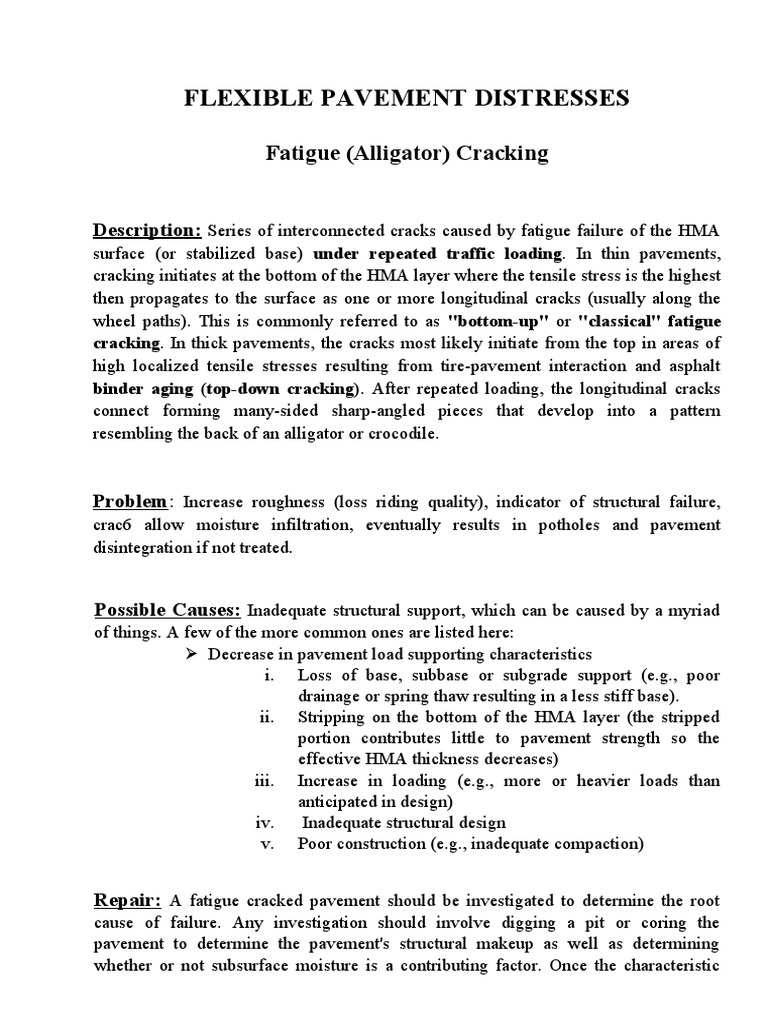 Types and Causes of Flexible Pavement Distress | PDF | Road Surface | Road