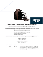 The System Variables of The Sinclair ZX81: Notes Address Name