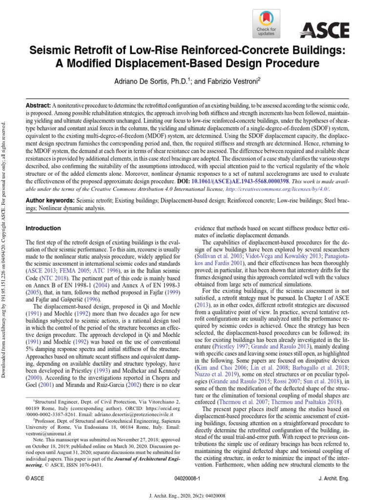Seismic Retrofit of Low-Rise Reinforced-Concrete Buildings - A Modified ...