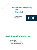 Elements of Electrical Engineering EEB 1113 (3 Credits) : EEE Department Manipal International University, Nilai