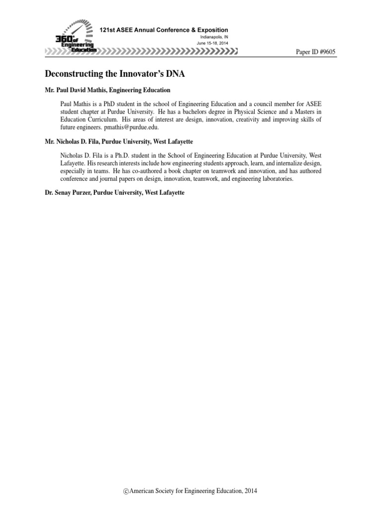 Decoding The Innovator S DNA PDM 3 25 14 FINAL | PDF | Expert | Innovation