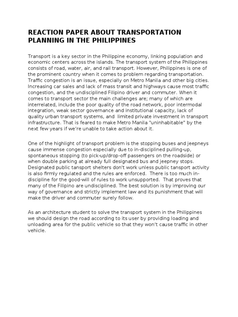 Transport Challenges in the Philippines | PDF | Technology & Engineering