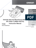 M7 Intelli IT (HEM-7322T-E) Instruction Manual: Automatic Upper Arm Blood Pressure Monitor