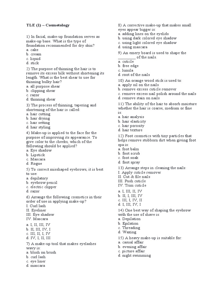 Cosmetology | PDF | Nail (Anatomy) | Hairstyle