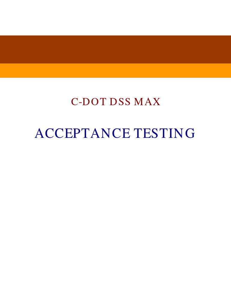 Acceptance Testing: C-Dot Dss Max | PDF | Alternating Current | Power ...